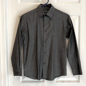 Chaps Boys Dress Shirt, Grey. M 10/12